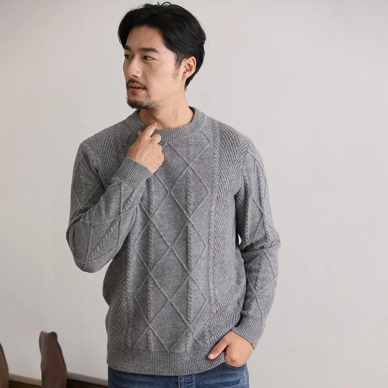 Elegant Crew Neck Cashmere Knitwear Women's Simple Fashion Twisted Wool Base Shirt Outerwear Autumn Winter New Arrival - Image 4