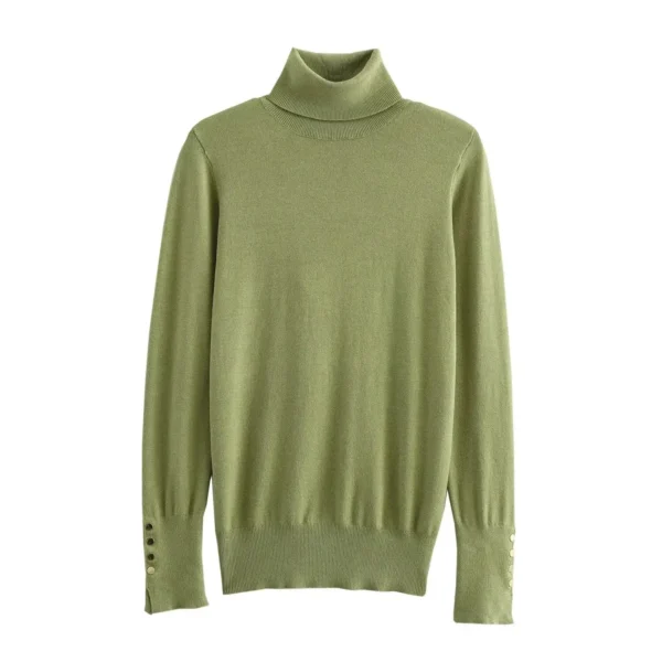 High Neck Knitted Sweater Basic Style Fashionable All-Match Thick Winter Women's Cross-Border Fashionable Crew Neck Knitwear - Image 2