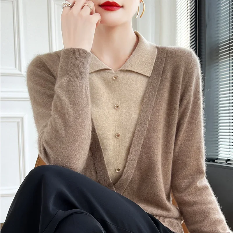 Stylish Knitted Wool Sweater Women's Fashionable Collared One-Piece Autumn Winter New Arrival Knitwear Versatile Base Layer Top - Image 2