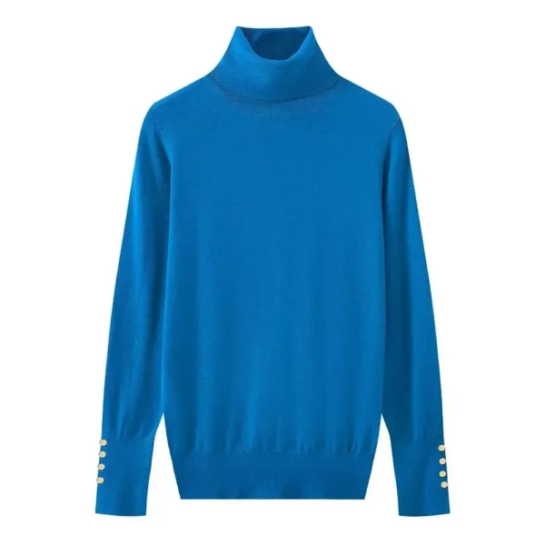 High Neck Knitted Sweater Basic Style Fashionable All-Match Thick Winter Women's Cross-Border Fashionable Crew Neck Knitwear - Image 5