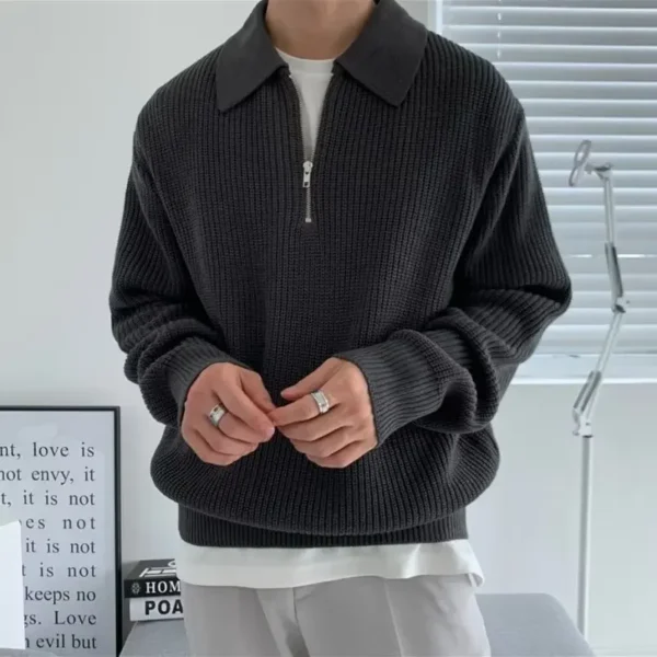 Men Korean Fashion Knitwear Harajuku Knit Sweater Casual Pullovers Jumpers Warm Sweatshirts Vintage Sweaters Man Winter Clothing - Image 4