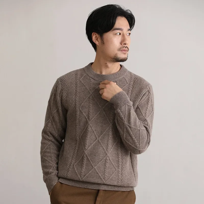 Elegant Crew Neck Cashmere Knitwear Women's Simple Fashion Twisted Wool Base Shirt Outerwear Autumn Winter New Arrival - Image 2